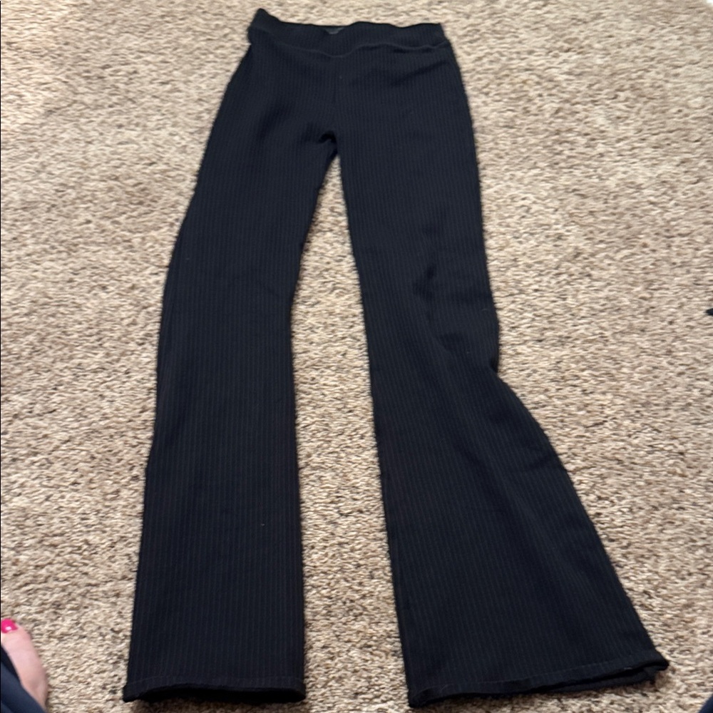 New Good American Black Ribbed Trousers
